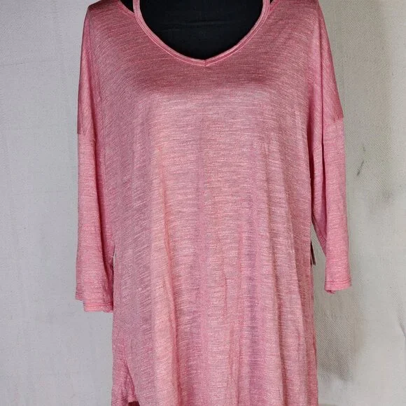 Terra and Sky Rose Dust Poly Rayon Cardi Lgth Fashion Tee Generous Fit Sz 0X 14W - Picture 4 of 16